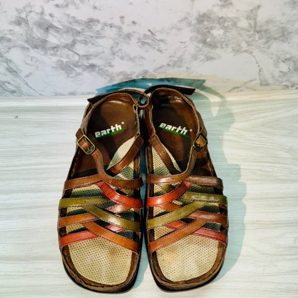 Earth Kalso Womens Oasis Open Toe Sandals Slingback Leather Strappy Size 6 B - Picture 3 of 6